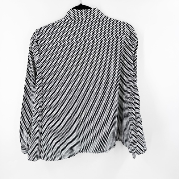 ✅ AKRIS PUNTO BLACK AND WHITE POLKA DOT BLOUSE WITH BALLOON BACK SIZE 8 - Picture 10 of 11